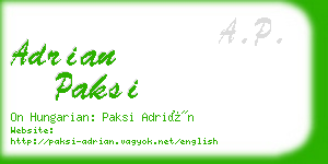 adrian paksi business card